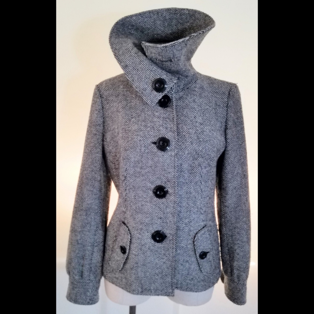 Halogen black and white button up jacket